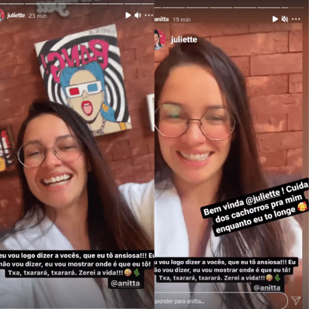Juliette se hospeda na casa de Anitta, no Rio - Reprodução/Instagram