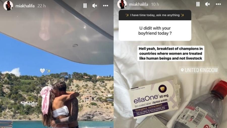 Mia Khalifa brinca sobre pílula em viagem com o namorado - Reprodução/Instagram