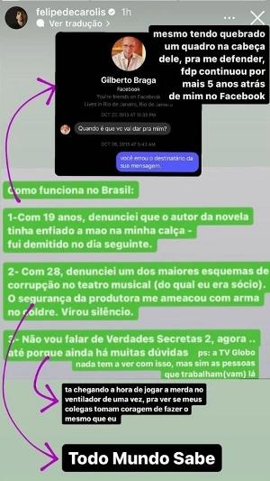 Felipe de Carolis diz que quebrou quadro na cabeça de Gilberto Braga para fugir de assédio - Divulgação - Divulgação