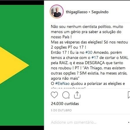 Post de Thiago Gagliasso que gerou um clima ruim na família, segundo um amigo - Reprodução/Instagram/@thiagogagliasso - Reprodução/Instagram/@thiagogagliasso