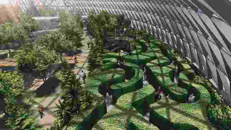 Aeroporto conta com um labirinto verde - Divulgação/Jewel Changi Airport Devt.