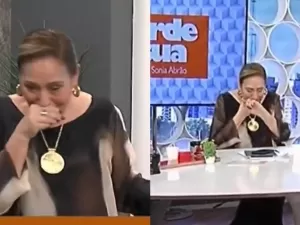 Sonia Abrão engasga, perde a voz ao vivo e colegas têm de intervir; veja