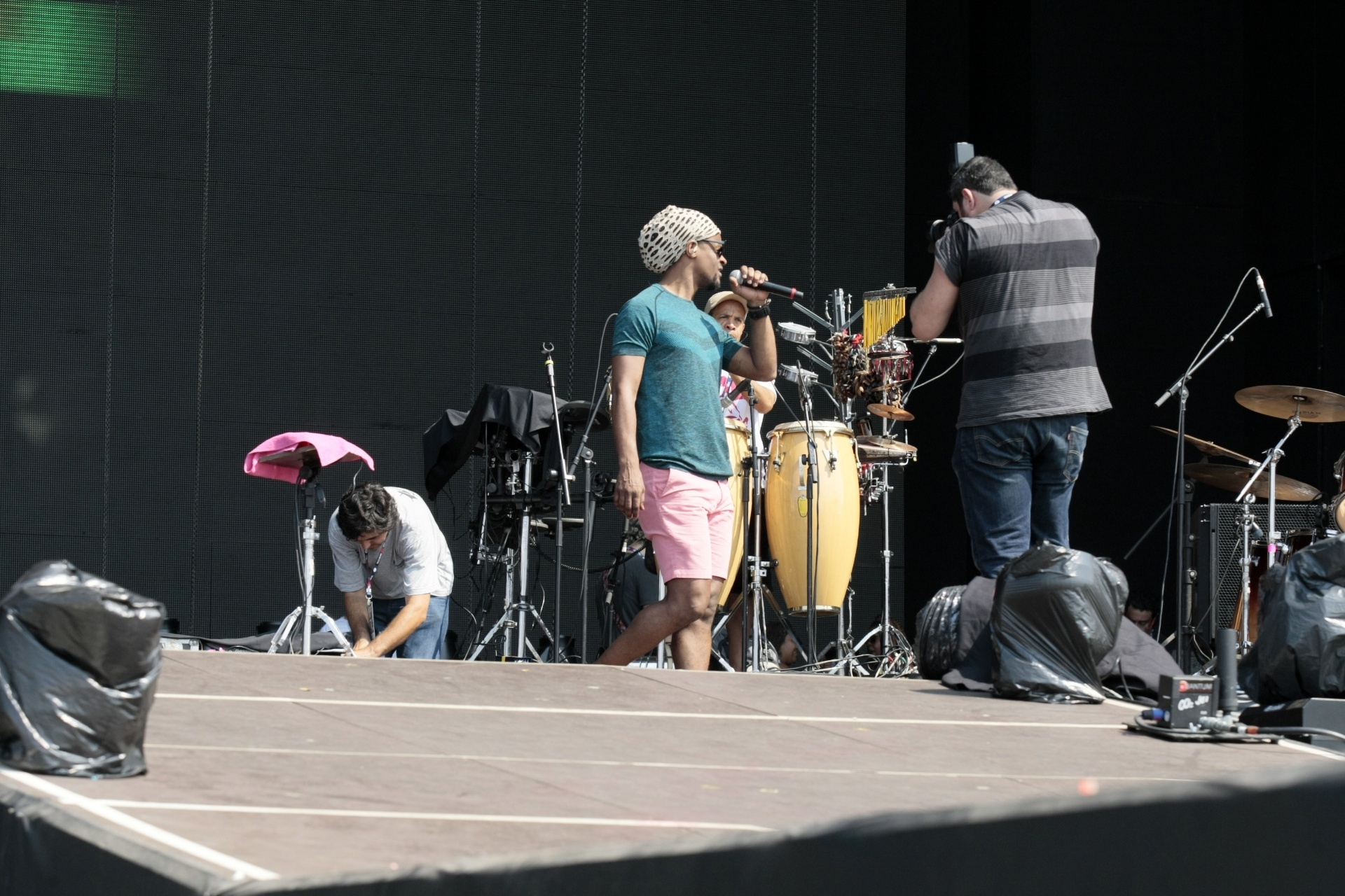 27.set.2015 - A banda Cidade Negra faz passagem de som no Palco Mundo, neste último dia de Rock in Rio - Johnson Parraguez/Foto Rio News
