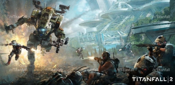 Arte conceitual de "Titanfall 2" mostra que o combate envolvendo pilotos e robôs gigantes retorna; game deverá ter novidades na jogabilidade - Reprodução