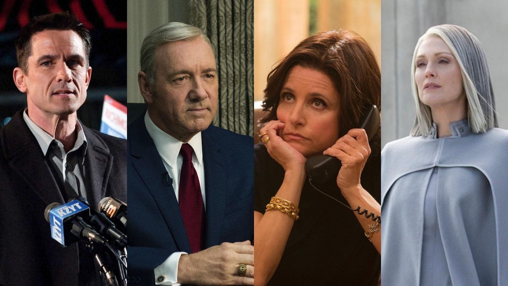 Cenas das séries "The Killing" (2011), "House of Cards" (2013) e "Veep" (2012) e do filme "Jogos Vorazes: A Esperança - O Final" (2015), de Francis Lawrence - Montagem/Reprodução