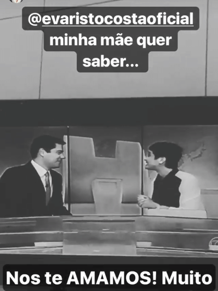 Fernanda Souza agradece Evaristo Costa em seu último dia no "Jornal Hoje" - Reprodução/Instagram - Reprodução/Instagram