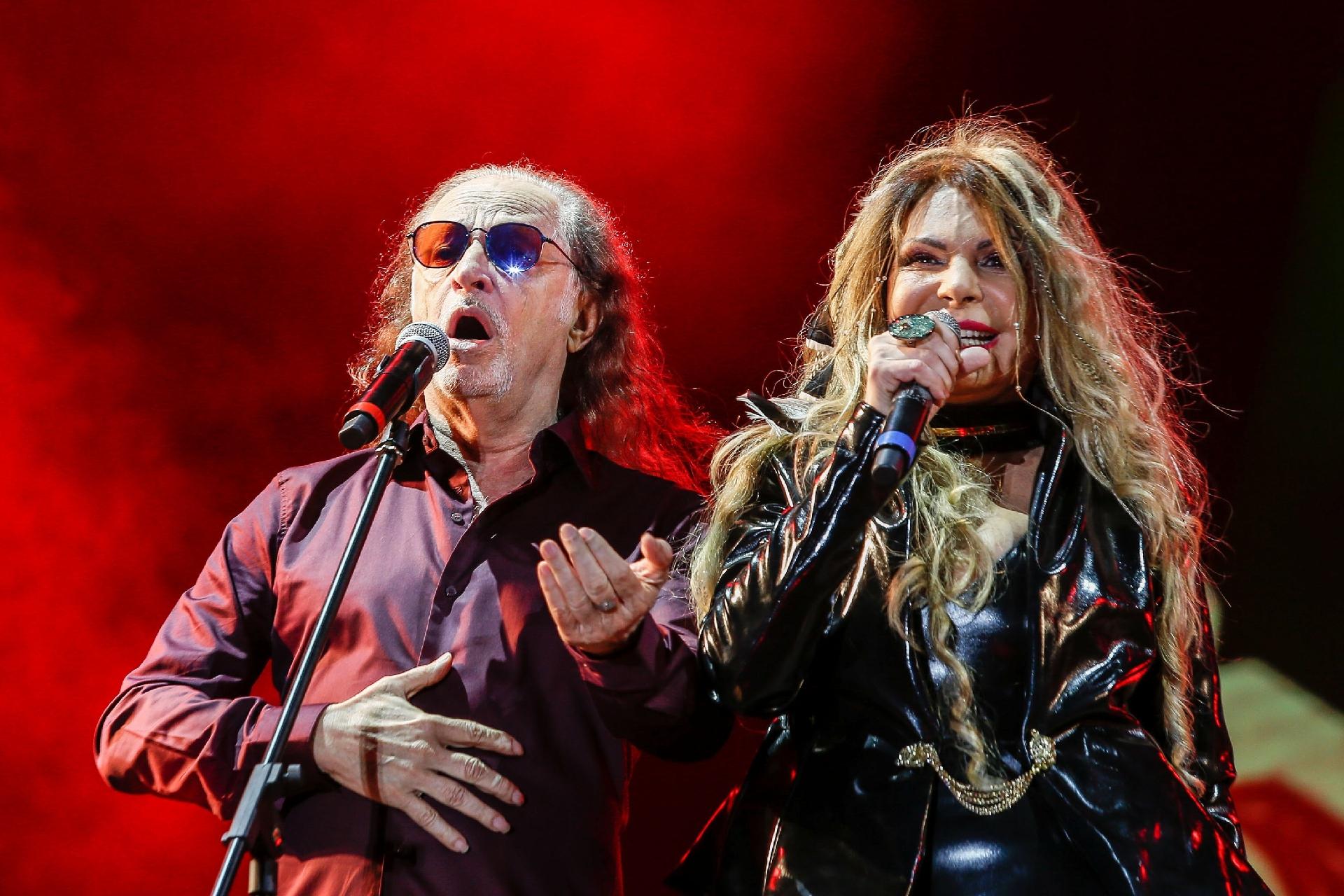 Alceu Valença e Elba Ramalho no show do projeto O Grande Encontro, com Banda de Pífanos Zé do Estado e Grupo Grial de Dança, no Palco Sunset do Rock in Rio 2017 - Marco Antonio Teixeira/UOL