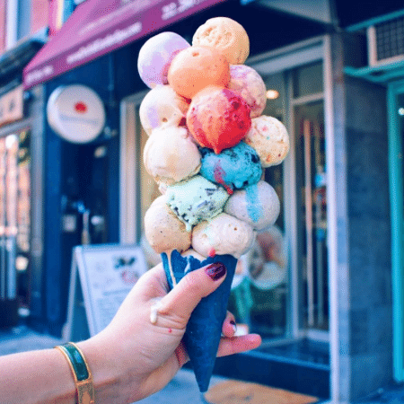 A casquinha "buquê" americana pode ter até 19 bolas de sorvete - Reprodução/Instagram