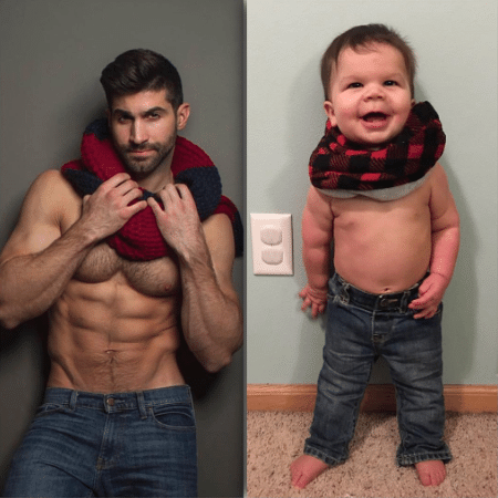 Aris e o sobrinho Augie - Reprodução/Instagram