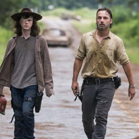Carl e Rick em cena de "The Walking Dead" - Divulgação/AMC