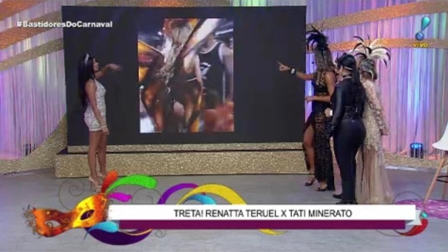Renatta Teruel analisa briga com Tati Minerato no programa "Bastidores do Carnaval", da RedeTV! - Reprodução/RedeTV!
