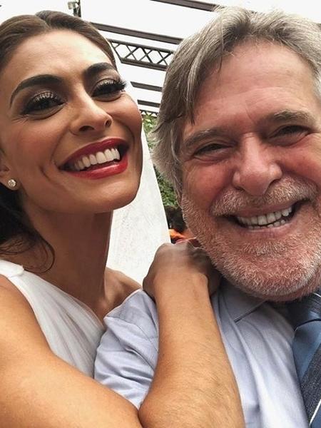 Juliana Paes e Zé de Abreu em gravação de "A Dona do Pedaço" - Reprodução/Instagram