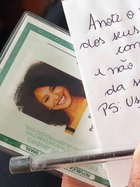 Registro Geral da atriz Sheron Menezzes; ela usou documento para votar ontem - Reprodução/Instagram
