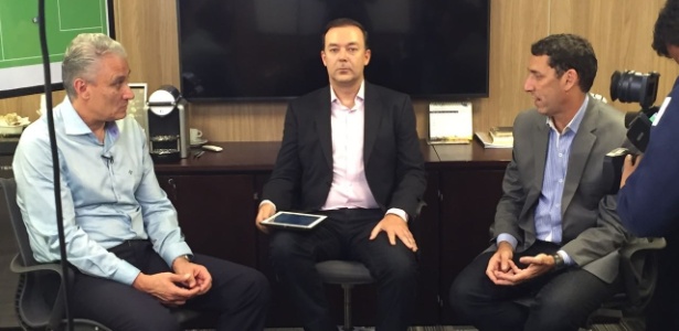 Tite em entrevista para Leandro Quesada e PVC - Divulgação/Fox - Divulgação/Fox