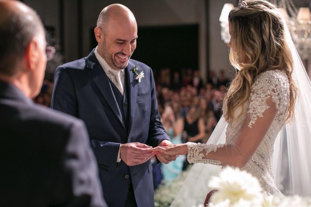 Bispo Edir Macedo celebra o casamento de Douglas Tavolaro, vice-presidente do jornalismo da Record, com Raissa Tavolaro em São Paulo - Roberto Tamer