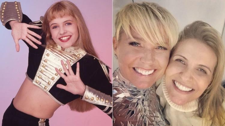 Tatiana Maranhão na época em que era paquita em foto mais recente, com Xuxa