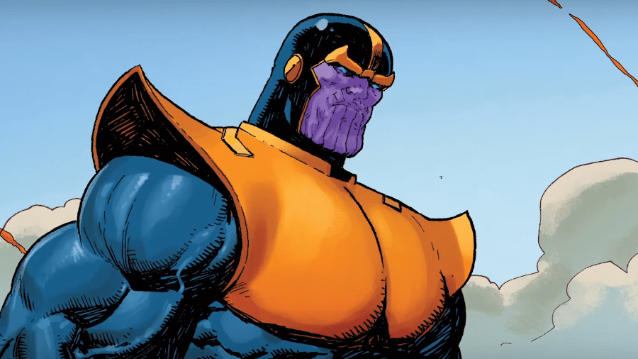 Arte de "Thanos", nova HQ da Marvel - Reprodução/YouTube