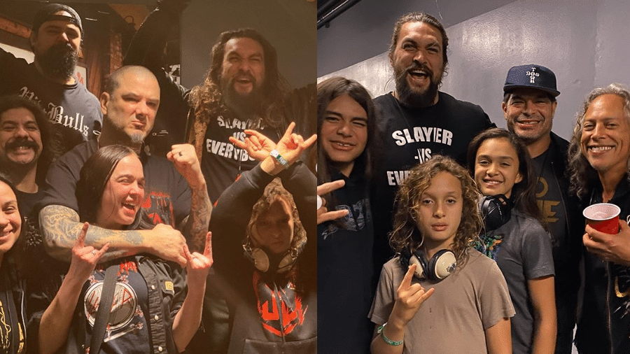 Jason Momoa curte show de ex-vocal do Pantera e tieta músicos do Slayer, Primus, Anthrax e Metallica - Reprodução/Instagram