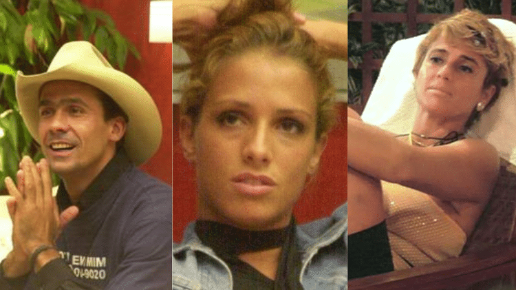 Rodrigo Leonel (Cowboy), Manuela e Cida no BBB 2 - Reprodução/TV Globo - Reprodução/TV Globo