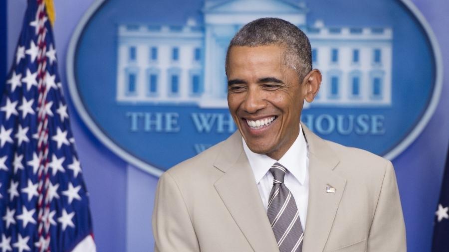 Barack Obama, em 2015: segundo ele, a ex-primeira dama Michelle Obama também fez os testes, mas teve diagnóstico negativo para a doença. - Getty Images