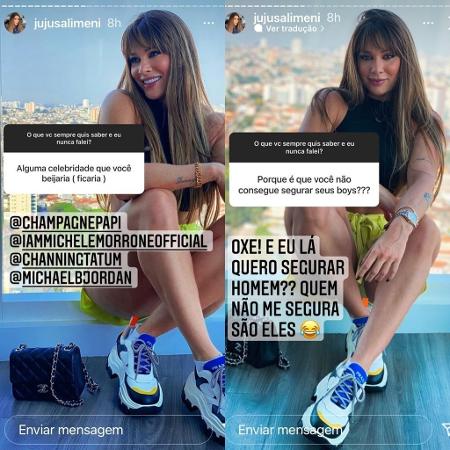 Juju Salimeni marca perfis de famosos que ficaria - Reprodução/Instagram - Reprodução/Instagram