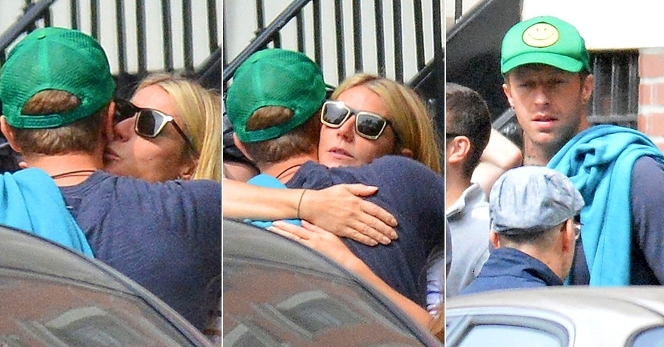 27.set.2015 - Separados há mais de um ano, Gwyneth Paltrow e Chris Martin se reencontram no aniversário de 43 anos da atriz, que ela comemorou em um restaurante, em Nova York - Grosby Grouby