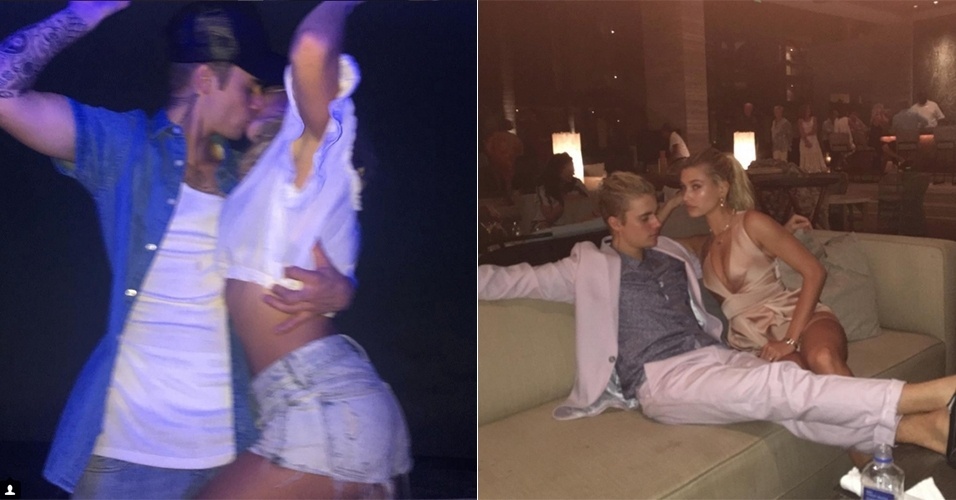3.jan.2016 - Justin Bieber posta foto beijando a modelo Hailey Baldwin - Reprodução/Instagram/justinbieber