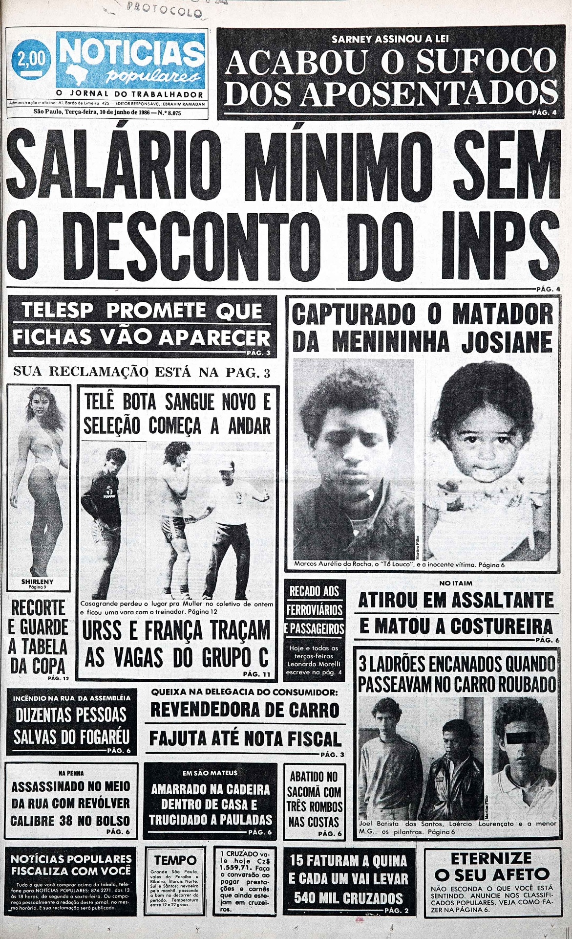 Capa do extinto "NP" em exposição na mostra ?David Zingg no Notícias Populares? - Divulgação