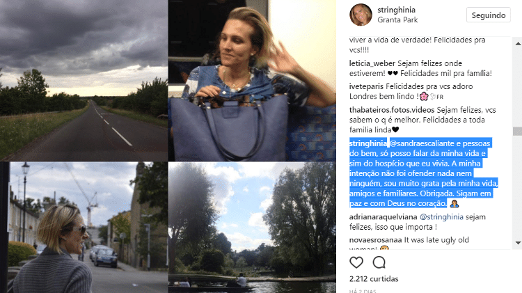 Amalia Stinghini, mulher de Evaristo Costa, fala sobre mudança do Brasil - Reprodução/Instagram/stinghinia - Reprodução/Instagram/stinghinia