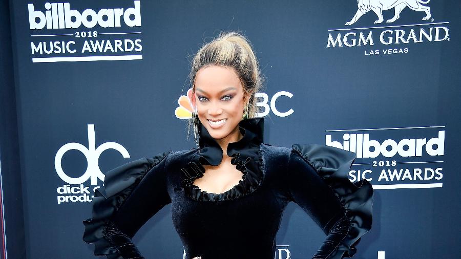 Tyra Banks no Billboard Music Awards, em 2018 - Getty Images