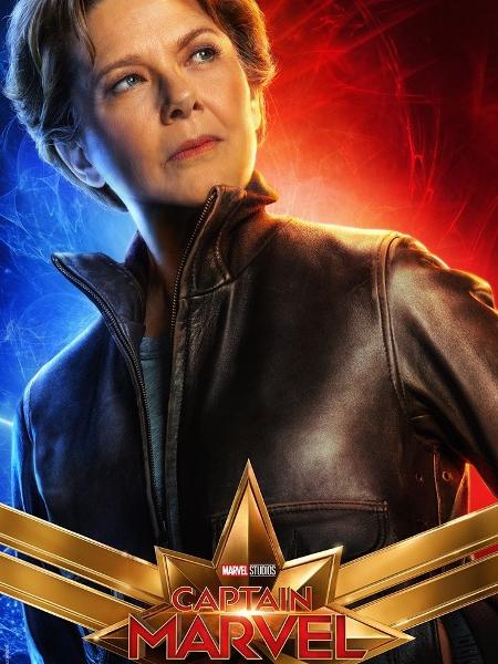 Annette Bening em pôster de "Capitã Marvel" - Divulgação