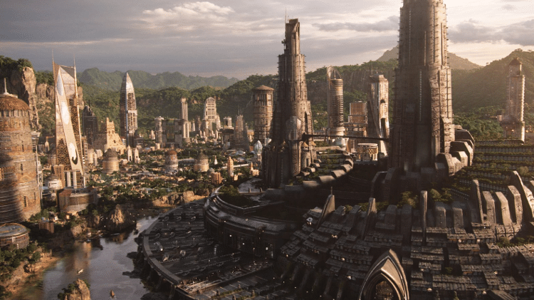 Cena de Wakanda em "Pantera Negra" (2018) - Reprodução - Reprodução
