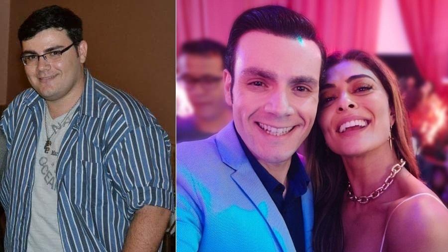 Duio Botta, intérprete do mordomo Jardel, de "A Dona do Pedaço", antes e depois do emagrecimento - Montagem/UOL/Arquivo pessoal/Duio Botta