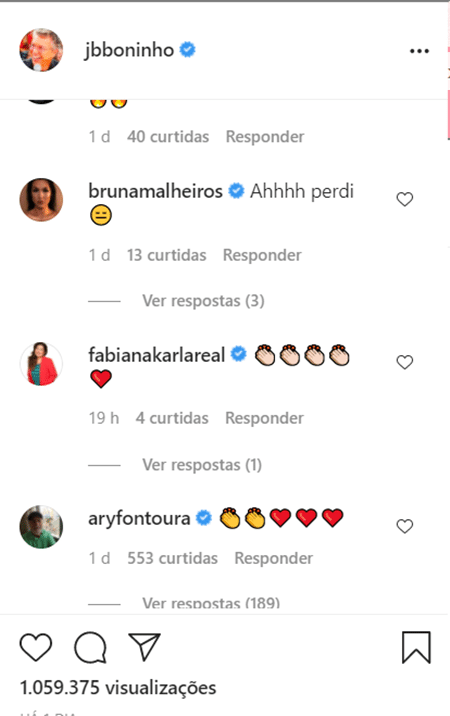 Famosos comentam foto de Boninho - Reprodução/Instagram