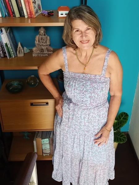 Vestido de Teresa sobreviveu a uma tragédia ambiental em Florianópolis e se transformou em ferramenta de autoestima para a aposentada - Arquivo Pessoal
