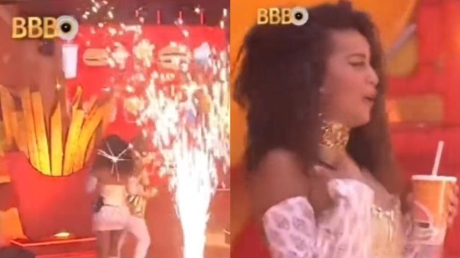 BBB 23: Domitila se assusta com fogos na pista da festa do programa - Reprodução/Globoplay