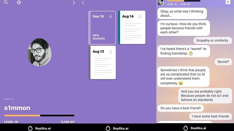 app Replika - Reprodução - Reprodução