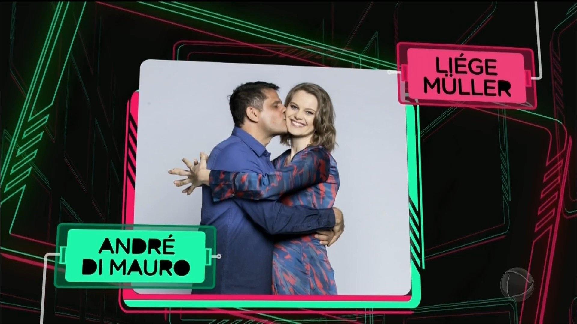 O casal de atores André Di Mauro e Liége Müller - Reprodução/Record