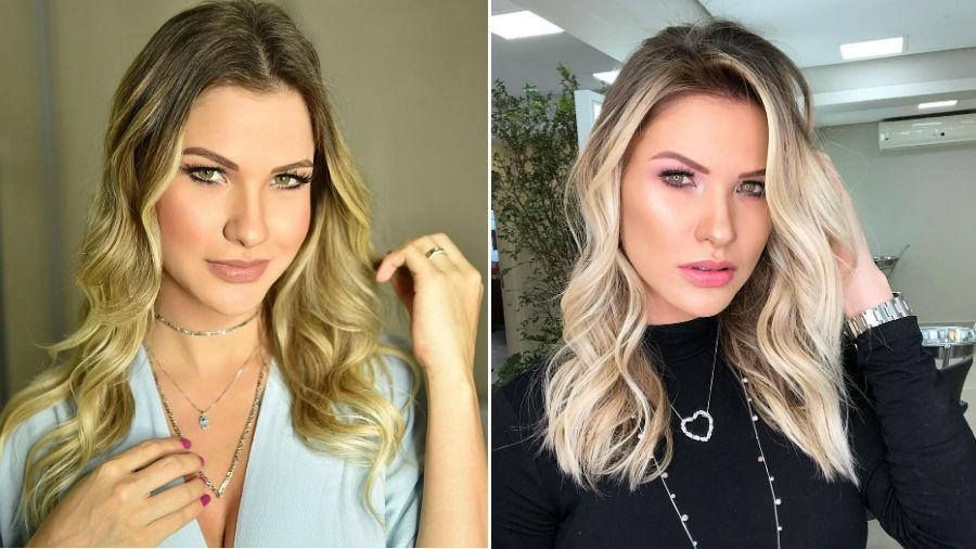Andressa Suita antes e depois de mudar o visual - Reprodução/Instagram