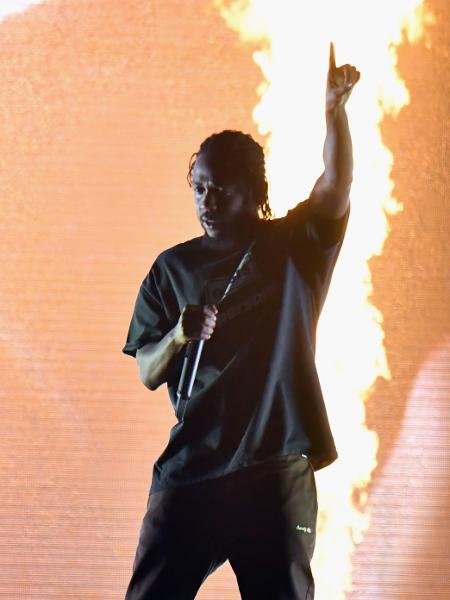 Kendrick Lamar durante show em Denver, nos Estados Unidos - Jeff Kravitz/FilmMagic