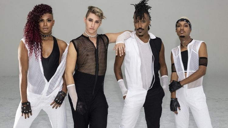 A gay band Funtastic, formada por (da esq. para dir.) Jhury Nascimento, Lucas Oliveira, Edson Damazzo e Thiago Basseto - Netto Jordão/Divulgação - Netto Jordão/Divulgação