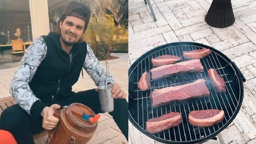 Luan Santana exibe churrasco em casa nas redes sociais - Reprodução/Instagram