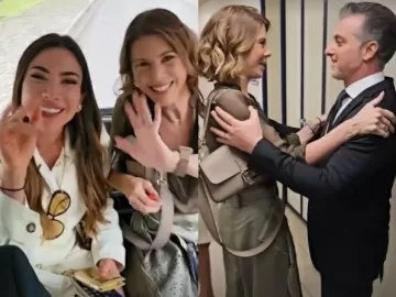 Patrícia Abravanel causa tumulto ao chegar na Globo e recebe abraço de Huck