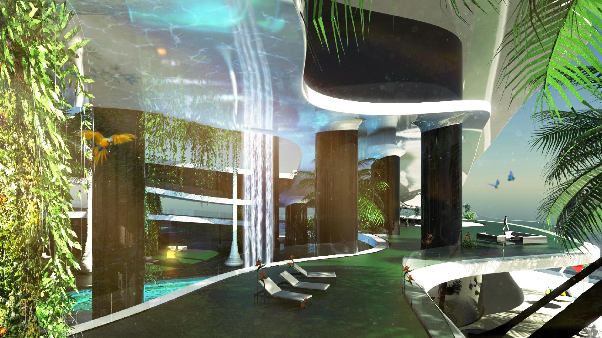 A ilha se movimenta a uma velocidade de até 8 nós, o equivalente a 15 km/h. Isso é possível por causa do tipo de propulsor, que permite que a embarcação faça giros de 360º. A tecnologia, chamada azimutal, também dispensa o leme, sendo o comando feito apenas pelo timão - Divulgação