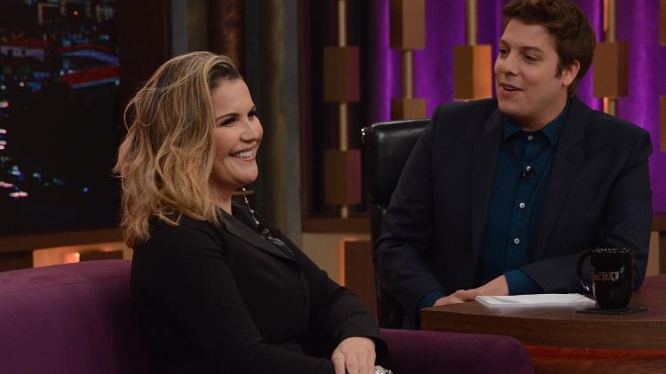 Katia Aveiro, irmã do jogador de futebol Cristiano Ronaldo, participa do "Programa do Porchat" - Divulgação/Record TV - Divulgação/Record TV