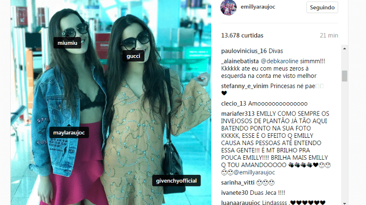 Look de Emilly e Mayla divide opiniões - Reprodução/Instagram - Reprodução/Instagram