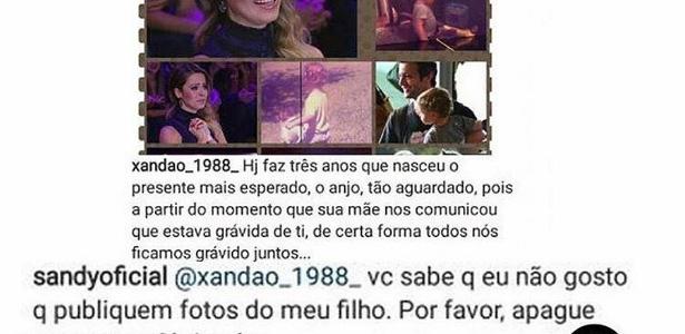 Sandy não gostou nada de homenagem ao filho - Reprodução/Instagram - Reprodução/Instagram