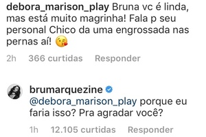 Bruna Marquezine rebate seguidora - Reprodução/Instagram - Reprodução/Instagram