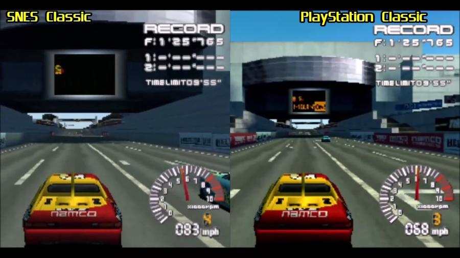 Comparação de "Ridge Racer Type 4" rodando nas duas plataformas - Reprodução