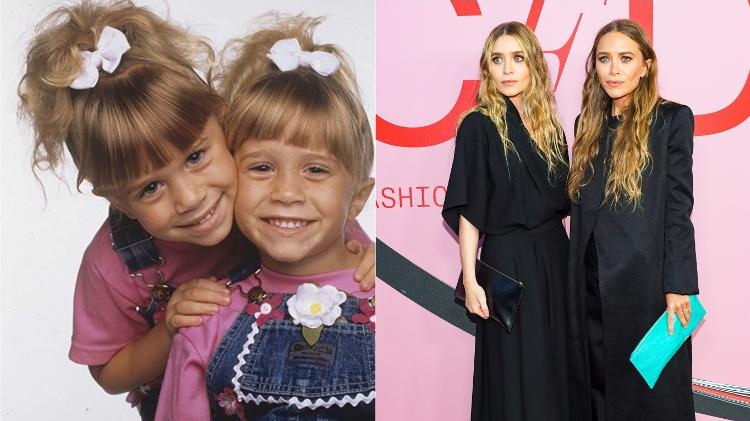 Mary-Kate e Ashley Olsen antes e depois - Montagem UOL/Fotos IMDb e Getty Images - Montagem UOL/Fotos IMDb e Getty Images